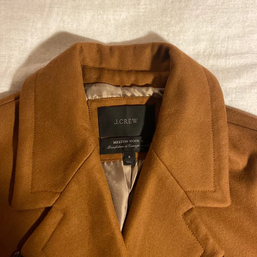 J Crew cognac Melton wool Jacket Size 6 - Picture 3 of 9